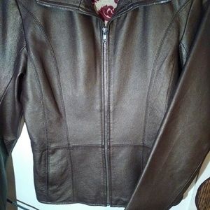 W.L.'s Gold Shimmers Leather Coat